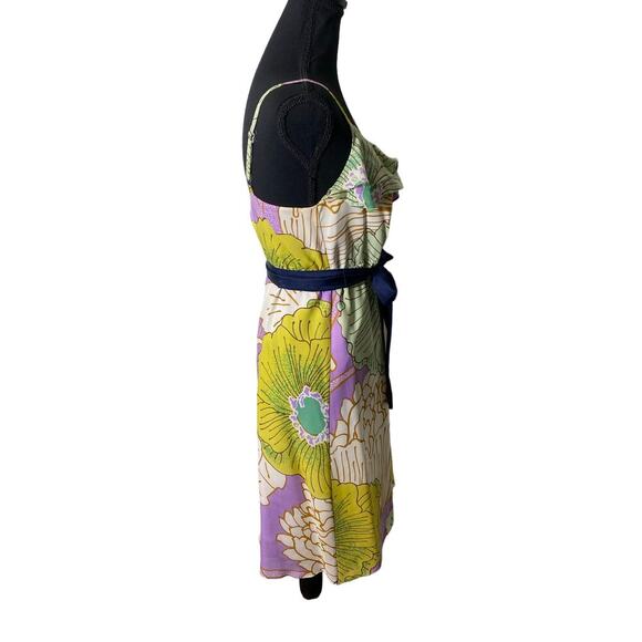 Maeve Purple Yellow Spaghetti Strap Knee Length Dress Sz 2 - Picture 3 of 5